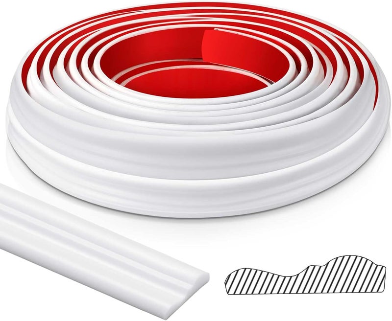 Innconee 19.7ft Peel and Stick Molding Chair Rail Panel Flexible Wall Molding Trim Self Adhesive Panel Moulding for DIY Home Wall Decor Protection Cabinet Border Frame(1.57 Inch,Stylish,White) - Image 1